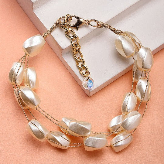 Elegant Pearl Harmony Multistrand Bracelet