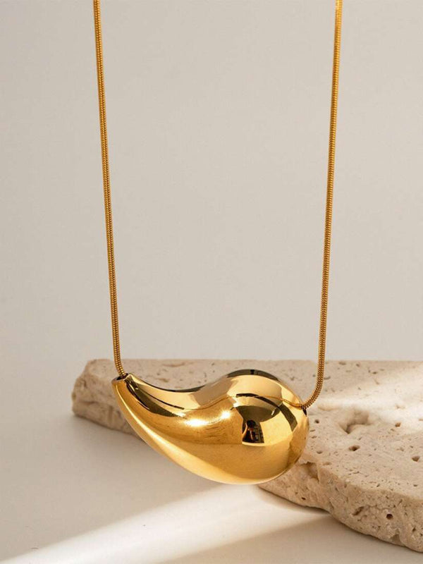 Korean Teardrop Pendant Necklace – Gold Plated | Stainless Steel | Tarnish-Free