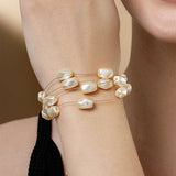 Elegant Pearl Harmony Multistrand Bracelet